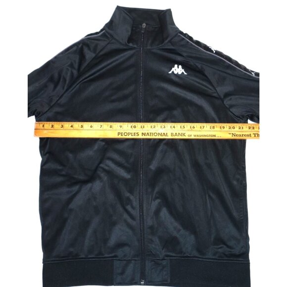 Kappa Track Jacket Black Logo Taped Sleeve Vintage Men’s Large Retrio Streetwear - Picture 7 of 7